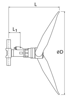 Dimensions of ATP submersible agitator